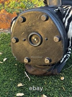 Vtg Datrek Golf Cart Bag Faux Fur Zebra Pattern 5 Way Divider Pockets Rare Style