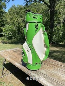 Vtg Ram Golf Green White Cart Bag 3-Way Divider Retro Decor Man Cave Mid-Century