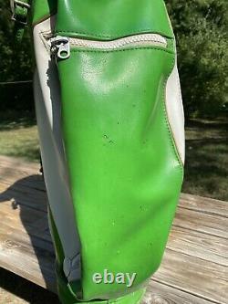 Vtg Ram Golf Green White Cart Bag 3-Way Divider Retro Decor Man Cave Mid-Century