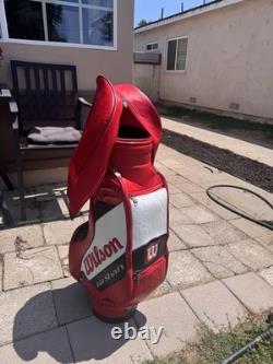Wilson Fat Shaft Red White Golf Club Bag With Rain Cover & Strap 6 Way Divider