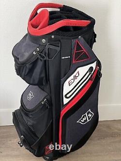 Wilson Staff EXO Golf Cart Bag, 14-Way Top & 7 Pockets Black/Red Slightly Used