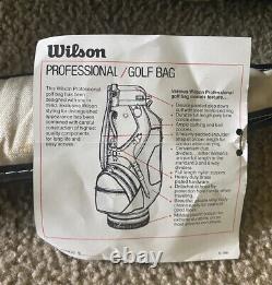 Wilson Staff Vintage Black Leather Cart Carry Golf Club Bag with strap BRAND NEW