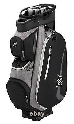 Wilson Staff Xtra Full-Size Golf Cart Bag, 14-Way Top & 7 Pockets Black & Gray