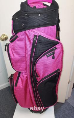 Women's Golf Cart Bag 14 Way Divider Naples Bay CMAX Lightweight Black Pink