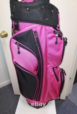 Women's Golf Cart Bag 14 Way Divider Naples Bay CMAX Lightweight Black Pink