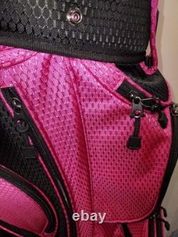 Women's Golf Cart Bag 14 Way Divider Naples Bay CMAX Lightweight Black Pink