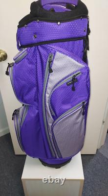 Women's Golf Cart Bag 14 Way Divider Naples Bay CMAX Lightweight Purple Silver