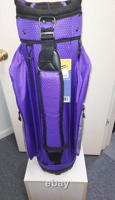 Women's Golf Cart Bag 14 Way Divider Naples Bay CMAX Lightweight Purple Silver