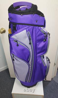 Women's Golf Cart Bag 14 Way Divider Naples Bay CMAX Lightweight Purple Silver