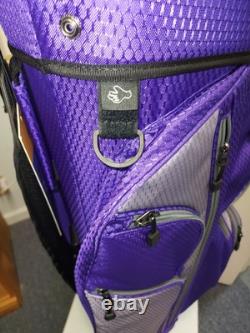 Women's Golf Cart Bag 14 Way Divider Naples Bay CMAX Lightweight Purple Silver