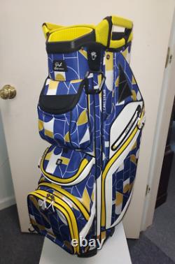 Womens Golf Cart Bag 14 Way Divider Naples Bay Lightweight Blue Yellow Geometric