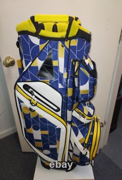 Womens Golf Cart Bag 14 Way Divider Naples Bay Lightweight Blue Yellow Geometric