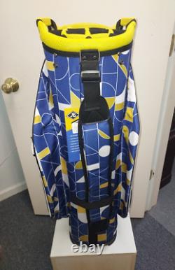 Womens Golf Cart Bag 14 Way Divider Naples Bay Lightweight Blue Yellow Geometric