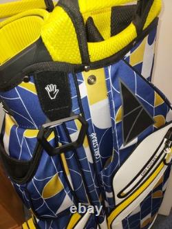 Womens Golf Cart Bag 14 Way Divider Naples Bay Lightweight Blue Yellow Geometric