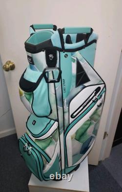 Womens Golf Cart Bag 14 Way Dividers Naples Bay Lightweight Aqua Blue Splash