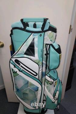 Womens Golf Cart Bag 14 Way Dividers Naples Bay Lightweight Aqua Blue Splash