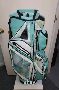 Womens Golf Cart Bag 14 Way Dividers Naples Bay Lightweight Aqua Blue Splash