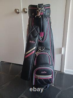 XXIO Ladies Lightweight Black & Pink Trim Caddy Golf Bag 5-Way