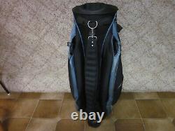 (nice) Bag Boy Revolver Cart Golf Bag(black/blue)14 Dividers, 9 Zippered Pockets